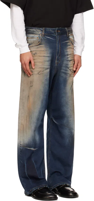 We11 Done Distressed-effect Jeans In Blue