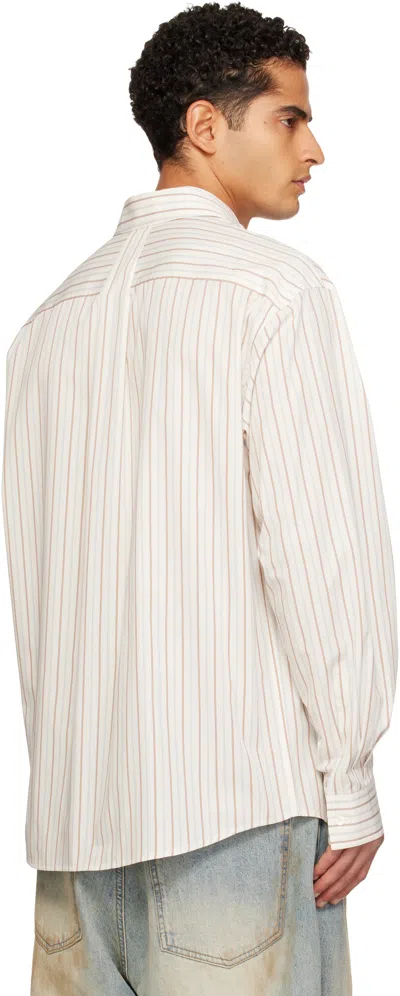 We11 Done White Striped Basic Shirt In Neutral