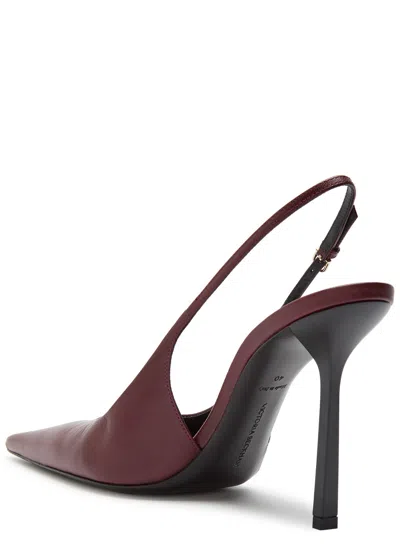 Victoria Beckham Victoria Leather Slingback Pumps In Burgundy