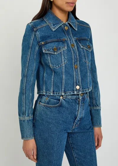 Balmain Blazer Featuring Chest Pockets Long Sleeves In Blue