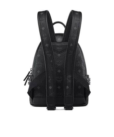 Mcm Stark Side Studs Backpack In Visetos In Pink
