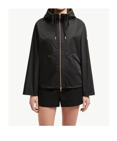 Moncler Cassiopea Drawstring Hooded Coat In Gray