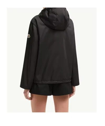 Moncler Cassiopea Drawstring Hooded Coat In Gray