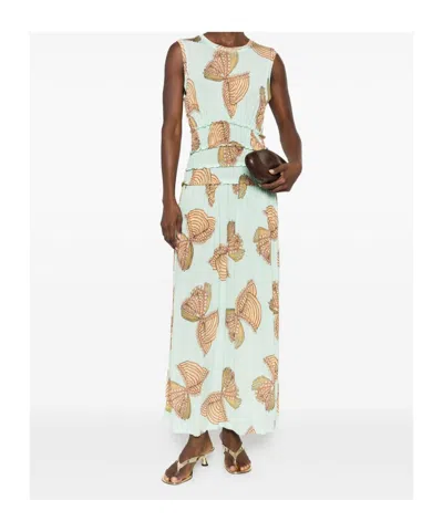 Ulla Johnson Kamaria Maxi Dress With Butterfly Print In Green