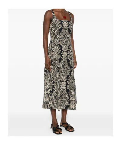 Ulla Johnson Augustina Cami Long Trumpet Dress In Noir In Black