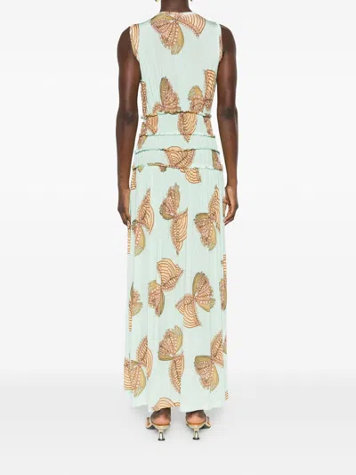 Ulla Johnson Kamaria Maxi Dress With Butterfly Print In Green