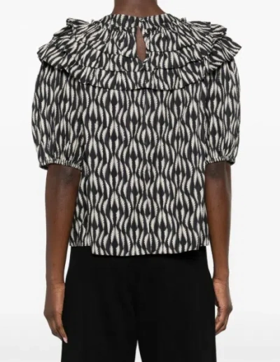 Ulla Johnson Round-neck Pullover Shirt In Black