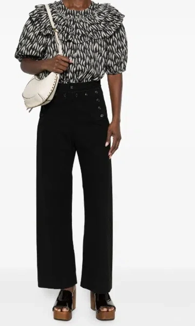 Ulla Johnson Round-neck Pullover Shirt In Black