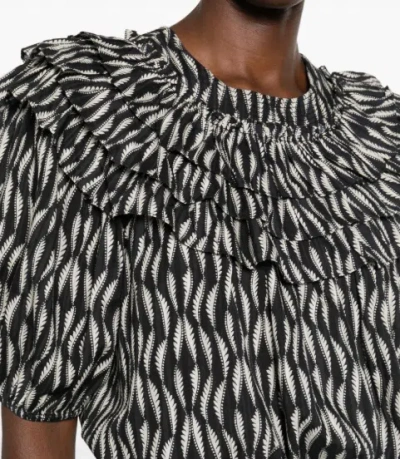 Ulla Johnson Round-neck Pullover Shirt In Black