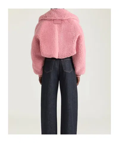 Givenchy Cropped Blouson In Shearling Effect In Pink