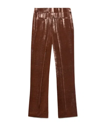 La Doublej La Double J Good Butt Flared-leg Velvet Trousers In Brown