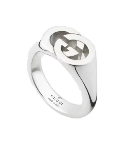 Gucci Interlocking Signet Ring In Metallic