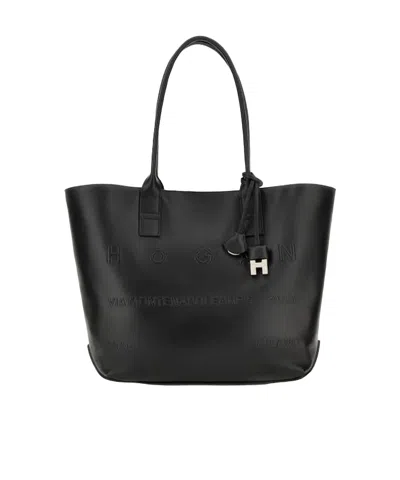 Hogan Address Shopping Bag Small In Black