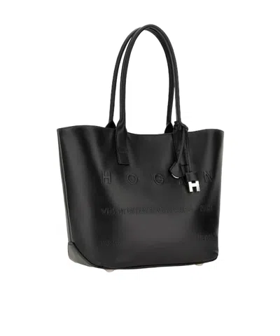 Hogan Address Shopping Bag Small In Black