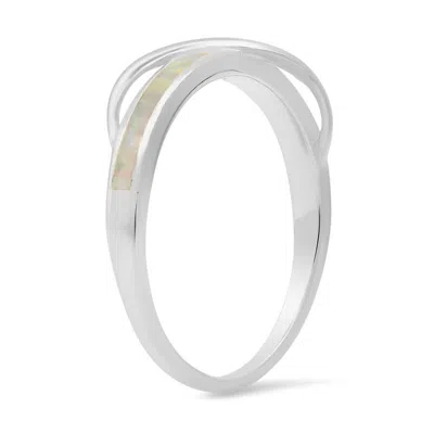 Kylie Harper Sterling Silver Opal Wave Ring In Metallic