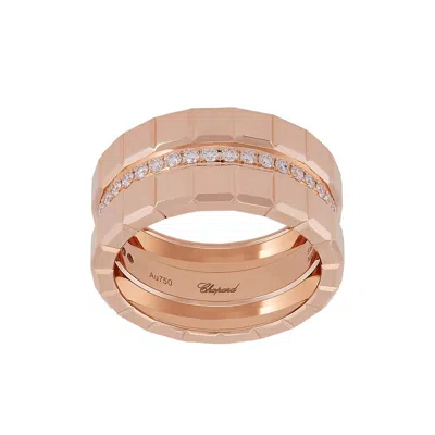Chopard Ice Cube 18k Rose Gold Diamond Ring In Multi