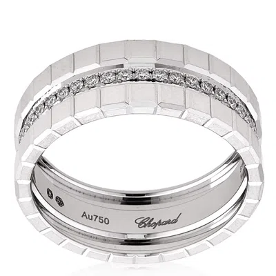 Chopard 18k White Gold Ice Cube Diamond Ring In Metallic