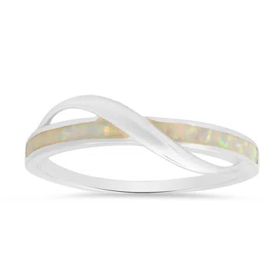 Kylie Harper Sterling Silver Opal Wave Ring In Multi