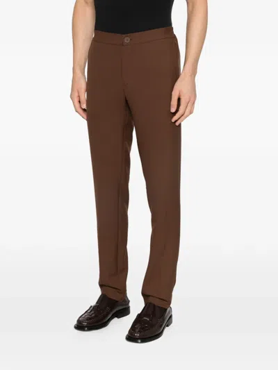 Sandro Button Regular Trousers In Brown