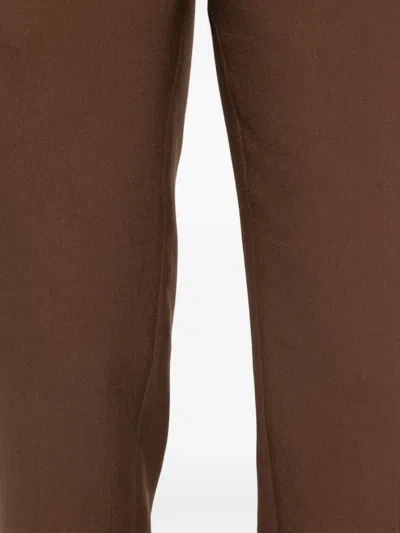 Sandro Button Regular Trousers In Brown