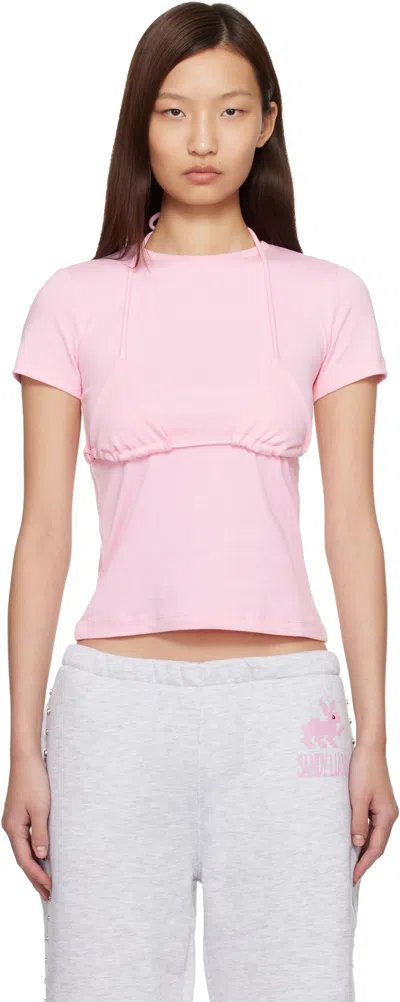 Sandy Liang Pink Effie T-shirt In Pink