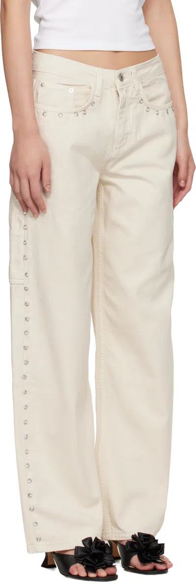 Sandy Liang Off-white Dixie Cargo Pants In Neutral