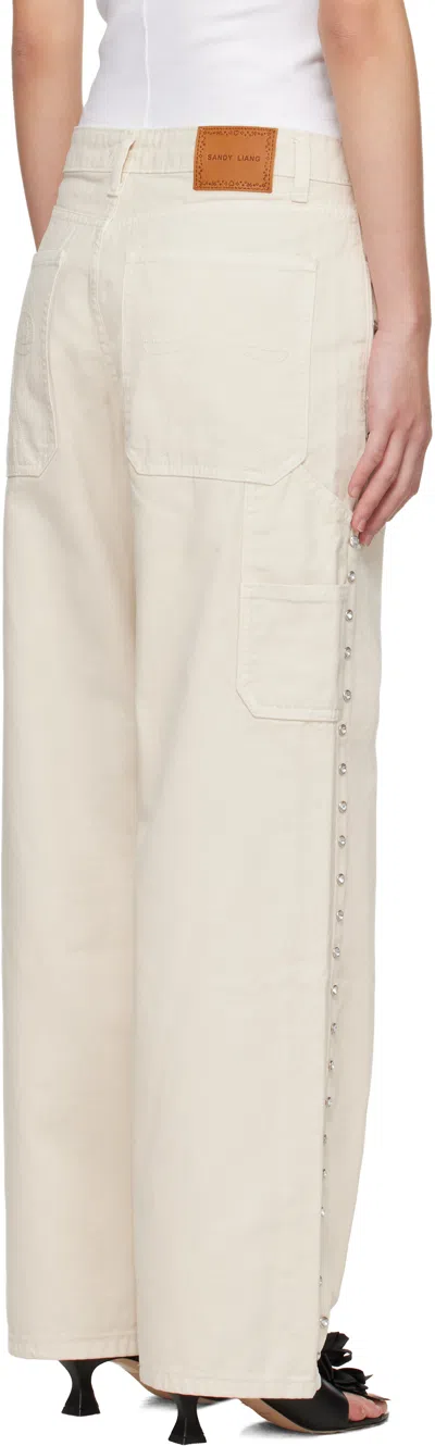 Sandy Liang Off-white Dixie Cargo Pants In Neutral
