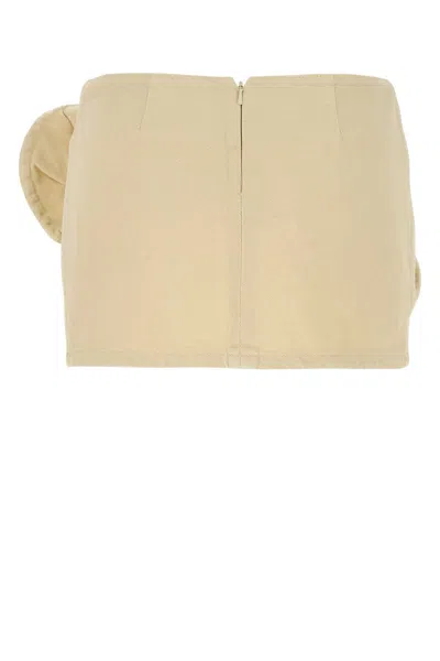 Magda Butrym Cream Denim Mini Skirt In Neutral