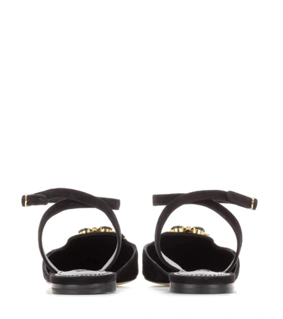 Shop Dolce & Gabbana Bellucci Embellished Suede Sandals In Llack