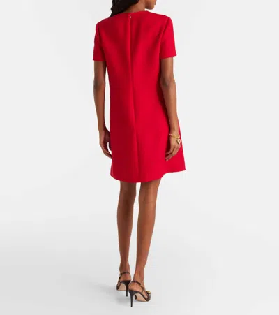 Valentino Womens Paris Pocket-front Short-sleeve Wool-blend Midi Dress In Red