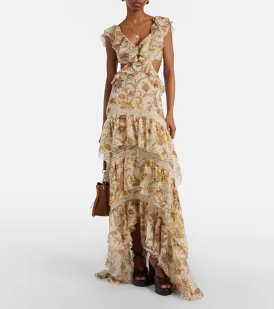 Etro Printed Silk-blend Maxi Dress In Multi