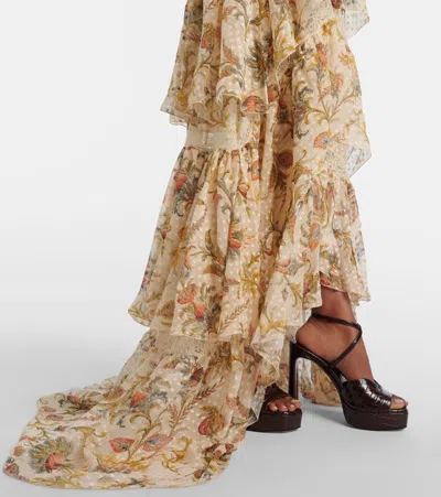 Etro Printed Silk-blend Maxi Dress In Multi
