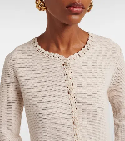 Frame Crochet-trimmed Wool-blend Jacket In White