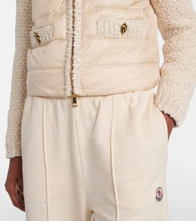 Moncler Quilted-panel Jacket In Neutral