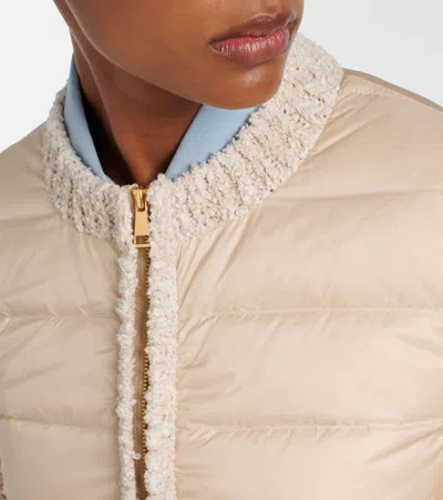 Moncler Quilted-panel Jacket In Neutral