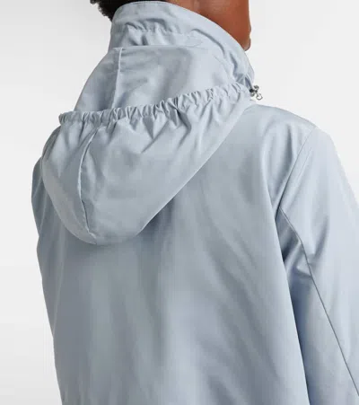 Moncler Enette Hooded Short Parka Jacket In Blue