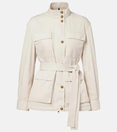 Moncler Maitake Leather-trimmed Jacket In Neutral