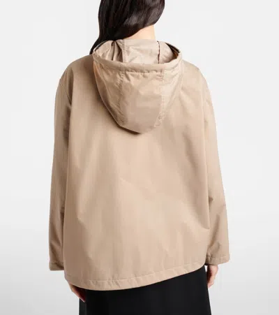 Moncler Cassiopea Hooded Polyester Jacket Drawstring Pockets In Nude