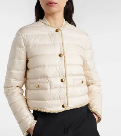 Moncler Fleurs Quilted Down Jacket In White