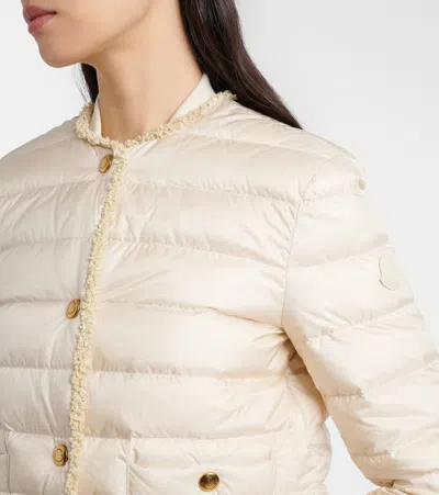 Moncler Fleurs Quilted Down Jacket In White