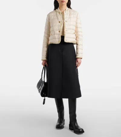 Moncler Fleurs Quilted Down Jacket In White