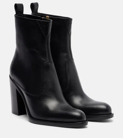 Chloé Chloe Phoenix 90 Leather Ankle Boots In Black