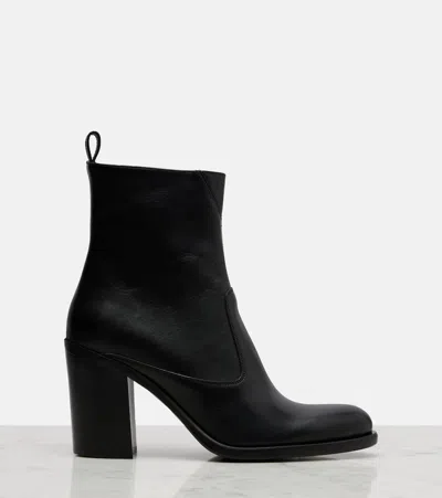 Chloé Chloe Phoenix 90 Leather Ankle Boots In Black