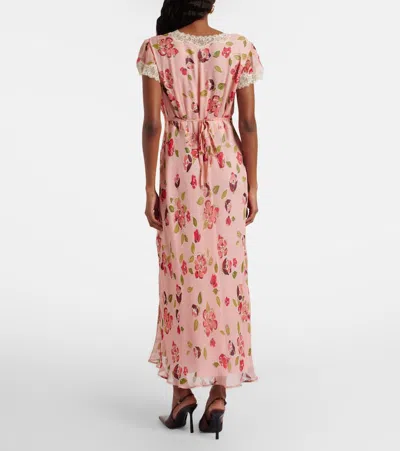 Rixo London Womens Kimmie Floral Pink Clarice Floral-print Chiffon Midi Dress In Multi