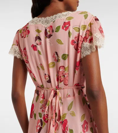 Rixo London Womens Kimmie Floral Pink Clarice Floral-print Chiffon Midi Dress In Multi