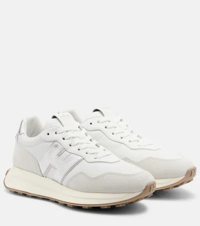 Hogan Women Silver H641 Leather Sneakers, 6.5 Luxury Sneakers For Women Darveys In White