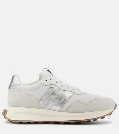 Hogan Women Silver H641 Leather Sneakers, 6.5 Luxury Sneakers For Women Darveys In White