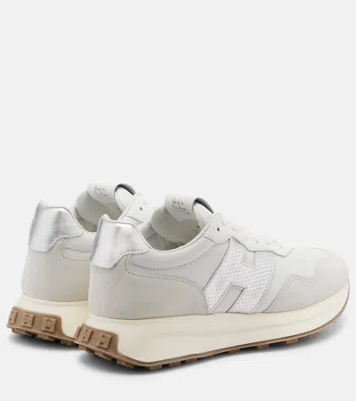 Hogan Women Silver H641 Leather Sneakers, 6.5 Luxury Sneakers For Women Darveys In White