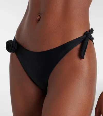 Coperni Floral Bikini Top Bow Side Ties In Black