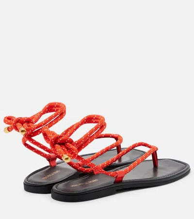 Veronica Beard Carmina Cord Sandal In Red